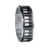Wholesale Rotating Stressreducing Jewelry Titanium Steel Unisex Ring Geometric Piano Key Pattern Electroplated