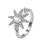 Wholesale Rotating Women's Antianxiety Decompression Copper Zircon Ring With Geometric Opal And Electroplating Design