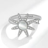 Wholesale Rotating Women's Antianxiety Decompression Copper Zircon Ring With Geometric Opal And Electroplating Design