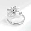 Wholesale Rotating Women's Antianxiety Decompression Copper Zircon Ring With Geometric Opal And Electroplating Design