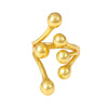 Wholesale Round Ball Casting Titanium Steel Ring Plated 18K Gold With Branch Opening Design Geometric Pattern For Women