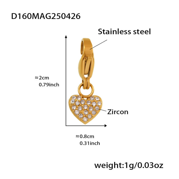 Wholesale Round Bead Heart Brilliant Zircon Bracelet In Fashion Style Made Of Stainless Steel With Electroplating For Women