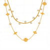 Wholesale Round Bead Zircon Hollow Lucky Fourleaf Flower Overlapped Necklace In Stainless Steel And Titanium Steel With Geometric Pattern And Electroplating For Women