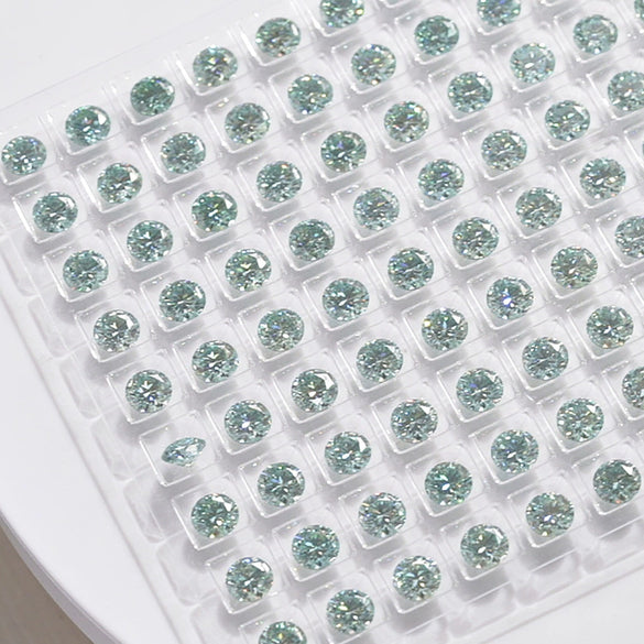 Wholesale Round Blue Pink Green Champagne Synthetic Moissanite Bare Stone