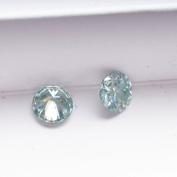 Wholesale Round Blue Pink Green Champagne Synthetic Moissanite Bare Stone