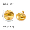 Wholesale Round Lotus Leaf Pleated Stainless Steel Earrings With 18K Vacuum Plated Furnace Treatment For Women