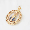 Wholesale Round Religious Pendant Copper 18K Gold Plated Vintage Charm Necklace For Women