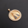 Wholesale Round Religious Pendant Copper 18K Gold Plated Vintage Charm Necklace For Women