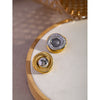 Wholesale Round Thread Texture Double Color Stainless Steel Braided Earrings With Electroplating For Women