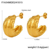 Wholesale Ruffle Textured Lava Fashion Stainless Steel Cast Earrings With Geometric Pattern Pvd Electroplated For Women