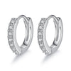 Wholesale S925 Geometric Flash Diamond Simple Circle Ear Buckle Women's Earrings