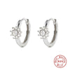 Wholesale S925 Pure Silver Four Claw Small Diamond Inlaid Earring With Star Flower Zircon And Geometric Pattern Electroplated For Women