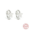 Wholesale S925 Pure Silver Four Claw Small Diamond Inlaid Earring With Star Flower Zircon And Geometric Pattern Electroplated For Women