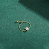 Wholesale S925 Silver Adjustable Denier Shaped Ring With Simulation Diamonds And Geometric Styling Seiko Crafted Women's Jewelry