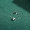Wholesale S925 Silver Adjustable Denier Shaped Ring With Simulation Diamonds And Geometric Styling Seiko Crafted Women's Jewelry