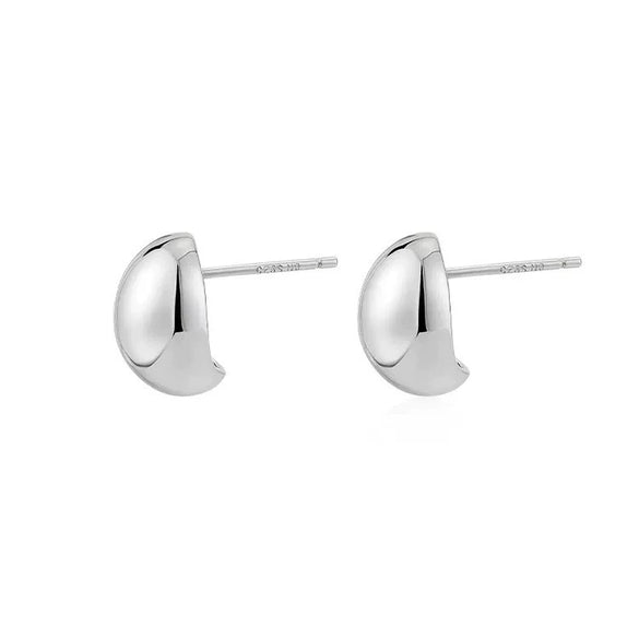 Wholesale S999 Silver Bean Earrings For Women Geometric Style With Electroplating