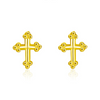 Wholesale S925 Silver British Vintage Mini Cross Earrings Electroplated Unisex