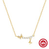 Wholesale S925 Silver Butterfly Necklace With Geometric Pattern For Women Simple Exquisite Light Luxury Niche Design Ochain Electroplating Treatment