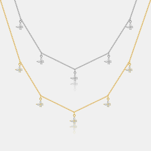 Wholesale S925 Silver Butterfly Pendant Necklace With Electroplating Simple Retro Light Luxury For Women