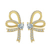 Wholesale S925 Silver Butterfly Temperament Earrings With Bow Tie Pattern And Electroplating Design