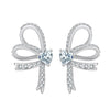 Wholesale S925 Silver Butterfly Temperament Earrings With Bow Tie Pattern And Electroplating Design