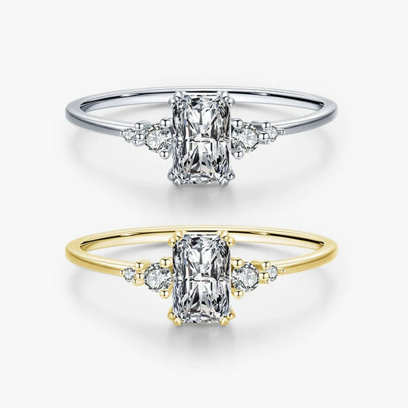 Wholesale S925 Silver Classic Cut Ring With Micro Inlay Geometric Design All Match For Women