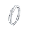 Wholesale S925 Silver Couple Ring With Wave Pattern And High Sense Of Design