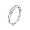Wholesale S925 Silver Couple Ring With Wave Pattern And High Sense Of Design