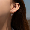 Wholesale S925 Silver Cross Design Sense Women's Earrings With Electroplating