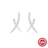 Wholesale S925 Silver Cross Earrings For Women With Geometric Design And Electroplating