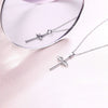 Wholesale S925 Silver Cross Pendant Necklace With Electroplating Glossy Stylish Trendy Faith Jewelry