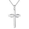 Wholesale S925 Silver Cross Pendant Necklace With Electroplating Glossy Stylish Trendy Faith Jewelry