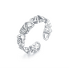 Wholesale S925 Silver Cute Hollow Interwoven Heart Shape Love Flash Diamond Ring For Women
