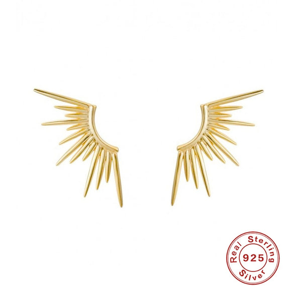 Wholesale S925 Silver Cute Hummingbird Branch Sunshine Earrings With Diamondstudded And Electroplating