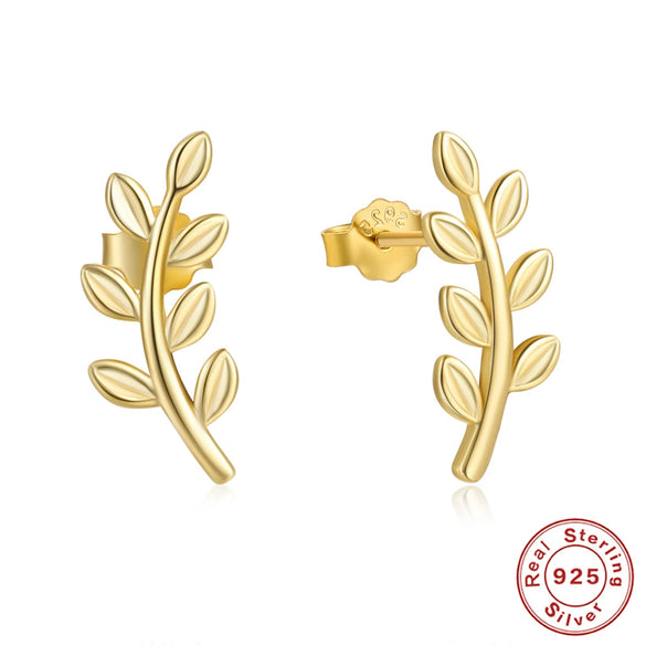 Wholesale S925 Silver Cute Hummingbird Branch Sunshine Earrings With Diamondstudded And Electroplating