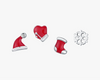 Wholesale S925 Silver Cute Mini Christmas Hat Snowflake Earrings With Diamond For Women