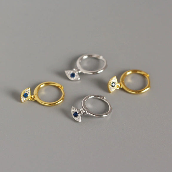Wholesale S925 Silver Devil's Eye Earrings For Women With Diamond Inlay
