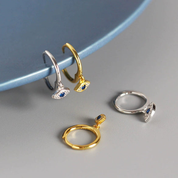 Wholesale S925 Silver Devil's Eye Earrings For Women With Diamond Inlay