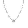 Wholesale S925 Silver Diamond Pendant Necklace With Retro Style High Sense Heavy Chain And Platinum Or 18K Gold Electroplating