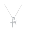 Wholesale S925 Silver Double Cross Female Niche Trendy Literary Clavicle Chain With Full Diamond Design