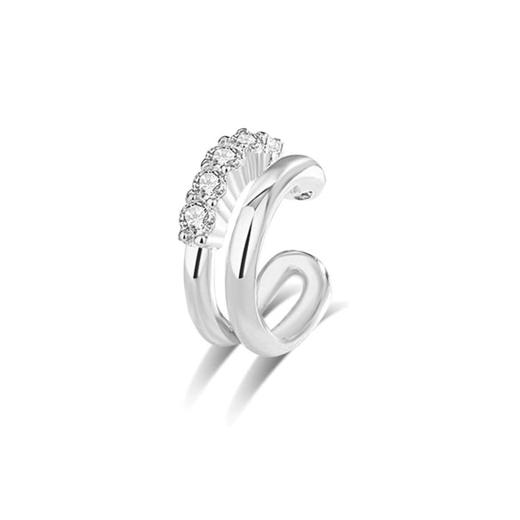 Wholesale S925 Silver Double Layer C Shaped And U Shaped Geometric Pattern Electroplated Ear Clip For Women
