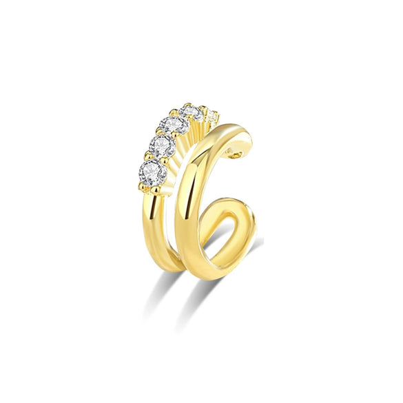 Wholesale S925 Silver Double Layer C Shaped And U Shaped Geometric Pattern Electroplated Ear Clip For Women