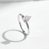 Wholesale S925 Silver Drop Shaped Single Diamond Ring For Women Fashion Ol Style Mosan Diamond Design