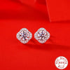 Wholesale S925 Silver Earrings With Moissanite In Flower Shape Geometric Style Electroplated For Women