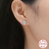 Wholesale S925 Silver Earrings With Moissanite In Flower Shape Geometric Style Electroplated For Women