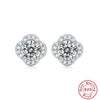 Wholesale S925 Silver Earrings With Moissanite In Flower Shape Geometric Style Electroplated For Women