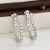 Wholesale S925 Silver Earrings With Row Diamond Chain Dense Inlaid Zircon Geometric Design Niche And High End Style For Women