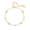 Wholesale S925 Silver Electroplated Geometric Heartshaped Pearl Bracelet For Women