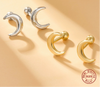 Wholesale S925 Silver Electroplated Moon Screw Earrings For Women