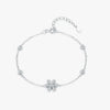 Wholesale S925 Silver Elegant Shining Flower Bracelet Jewelry Set With Diamonds For Women